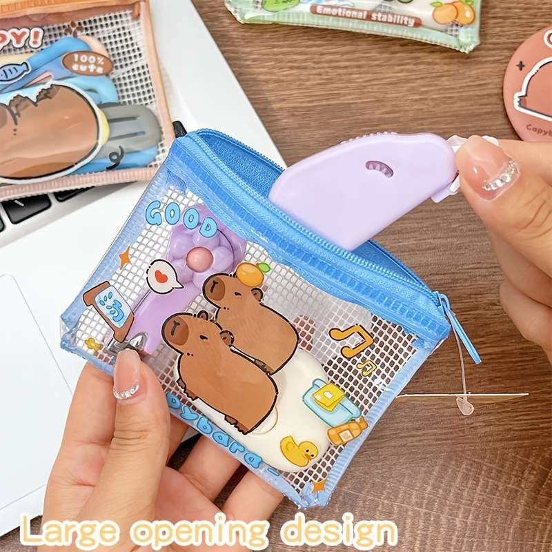 1pc Adorable Capybara Coin Purse Four Styles to Choose From Compact and Portable Cosmetic Headph
