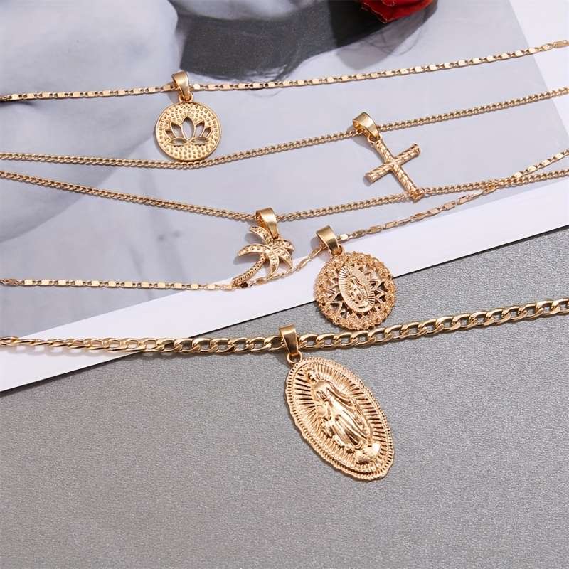 1 Piece Golden Jesus Theme Pendant