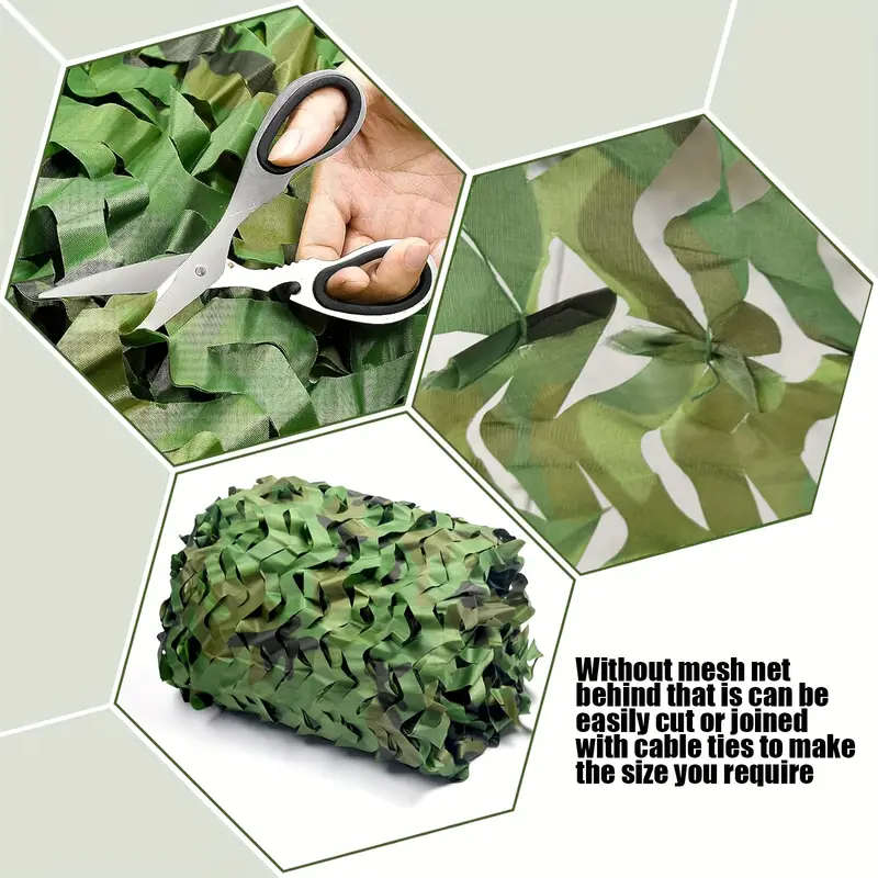 1pc 1.5x5m Outdoor Camouflage Garden Net Frameless Forest Grass Pattern Sunshade Net