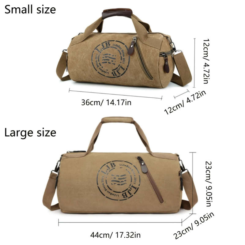 1pc Canvas Messenger Bag For Men Wear-resistant And Scratch-resistant Canvas Bucket Bag Travel Shoul