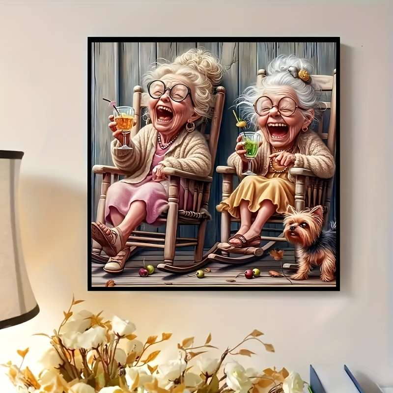 1000pcs Happy Grandma Paper Puzzle Large 19.7 x 19.7 DIY Home Decor Brain Challen