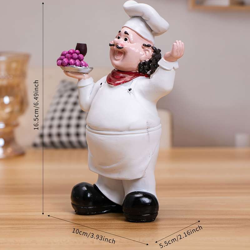 1pc Cartoon Chef Resin Figurine Singing Ornament for Indoor Outdoor Decor Ideal for Christ