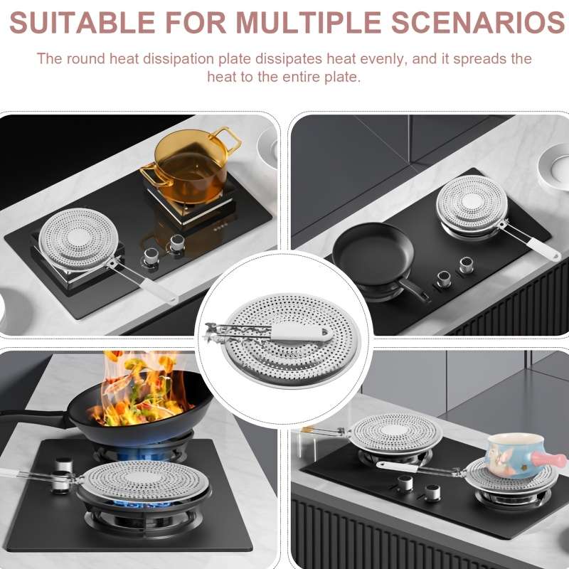 1pc Durable Stainless Steel Pot Holder Stand Double-Layer Thermal Conductive Kitchen Storage