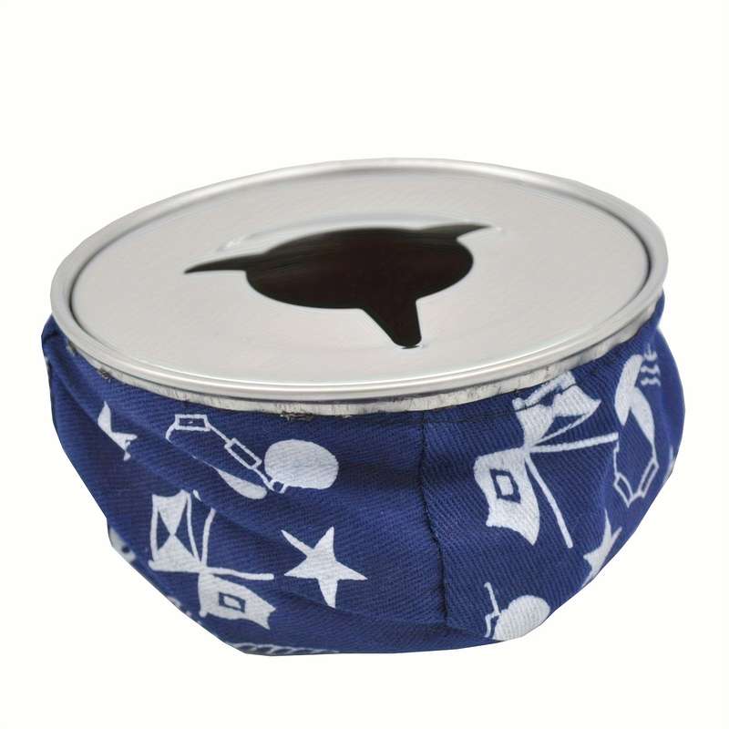 1pc Stainless Steel Ashtray with Windproof Canvas Sandbag Portable Cigarette Holder for Cars RVs