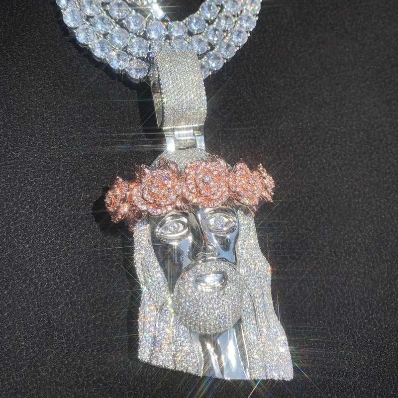 1 Piece Golden Add 60.96cm Rope Chain Jesus Theme Pendant