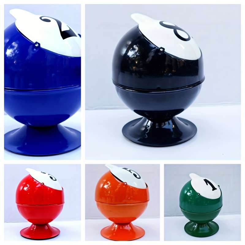 1pc Classic Metal Ashtray with Lid Round Creative Design No Electricity Needed Ideal for Bed