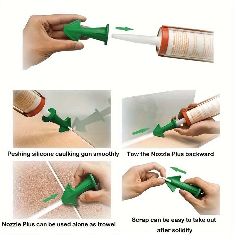 3Pcs Green Plastic Grout Sealant Applicator Nozzles