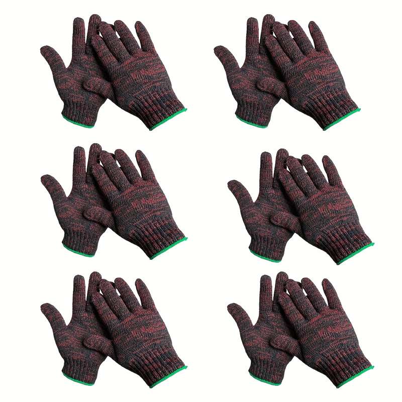 12Pcs 6 Pairs Multi Purpose Work Gloves