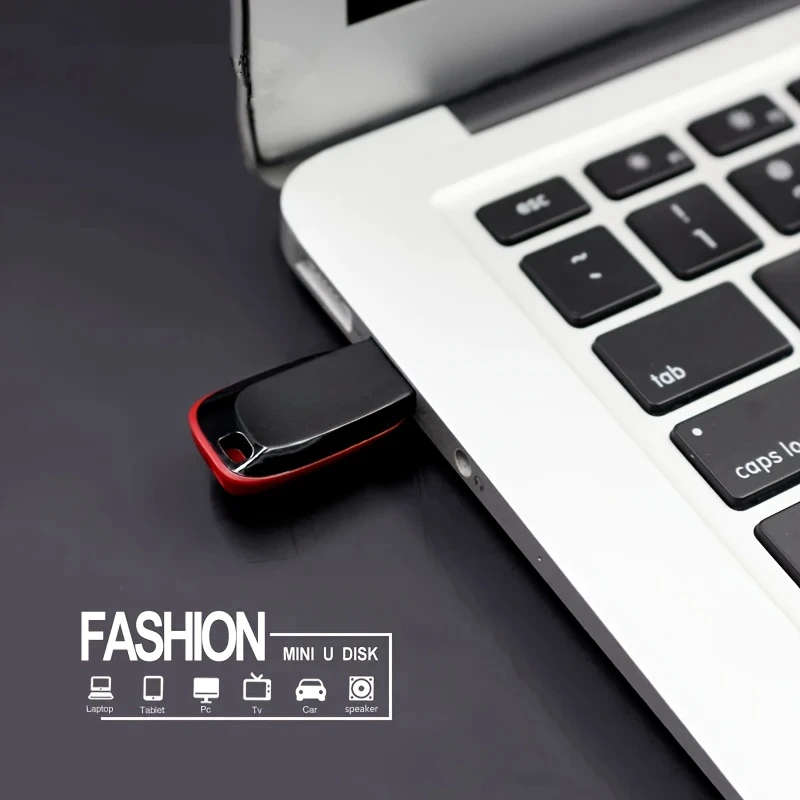 1pc High-Speed USB 2.0 Flash Drive 64GB Memory Stick Red Black for Computers Smart TVs Car Audio