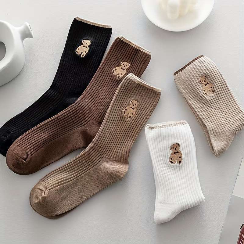 5 Pairs All One Size High Elastic Socks