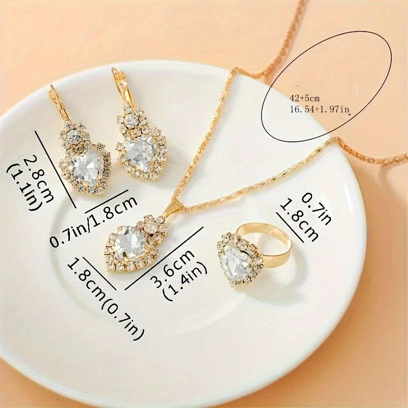 5pcs set Women's Quartz Watch Set Elegant Chic Shiny Rhinestones PU Leather Perfect Gift