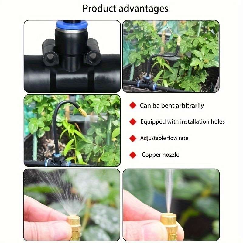 1Set 20M Automatic Watering System With Adjustable 20 Brass Nozzles