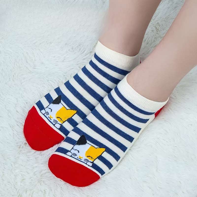 5 Pairs Mixed Colors One Size High Elastic Socks