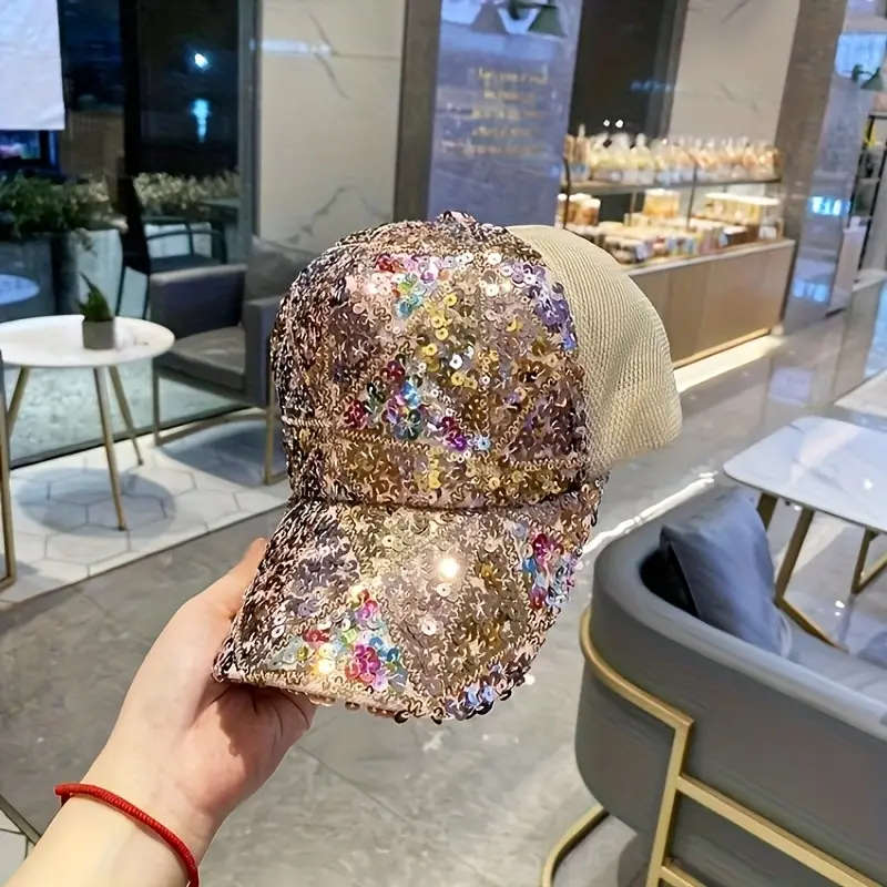 Women's Colorful Sequined Baseball Cap