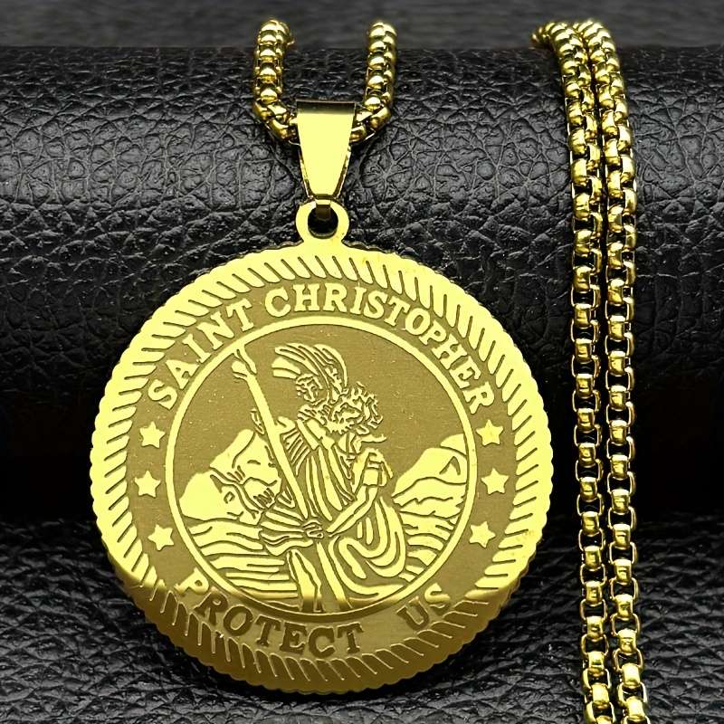 1 Piece Golden Jesus Theme Pendant