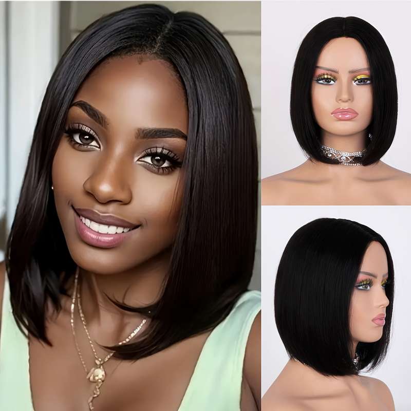 1Pc Black 30.48cm Fashion Design Wig
