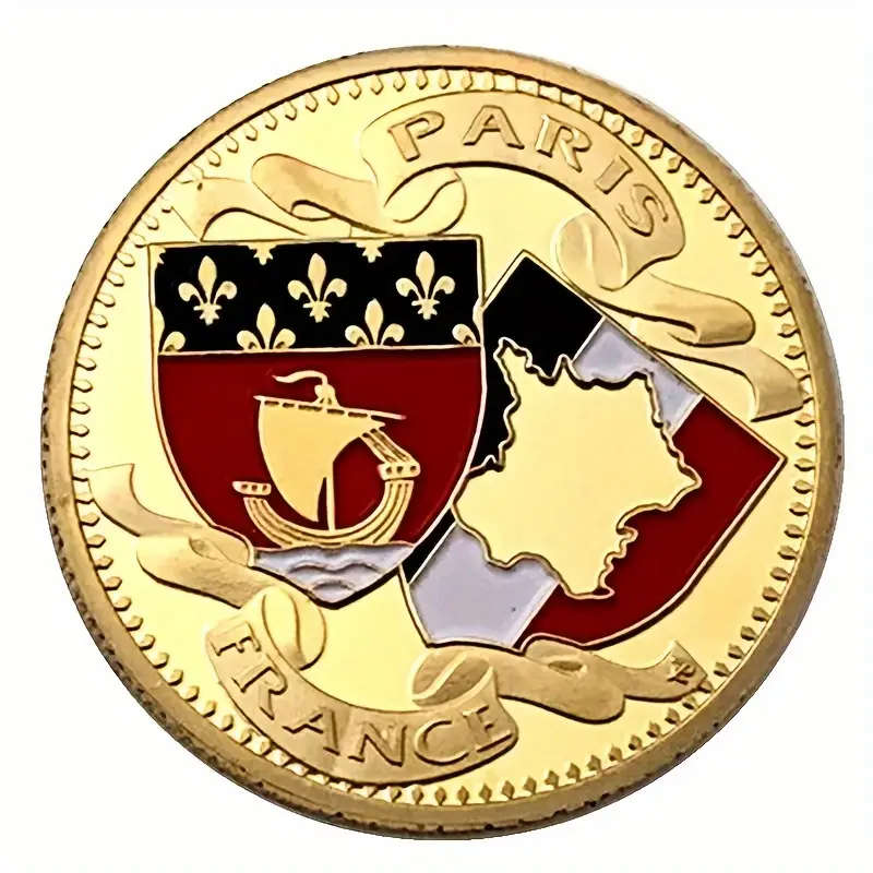 Paris Eiffel Tower Commemorative Coin 32MM Wide WITH CAPSULE