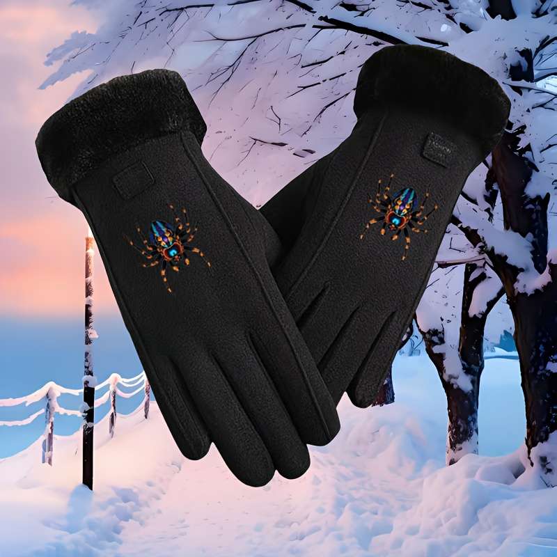 1 Pair Grey Warm Gloves