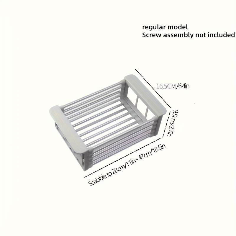 1pc Expandable Stainless Steel Over-The-Sink Dish Rack Drainer Basket Collapsible Kitchen Organ