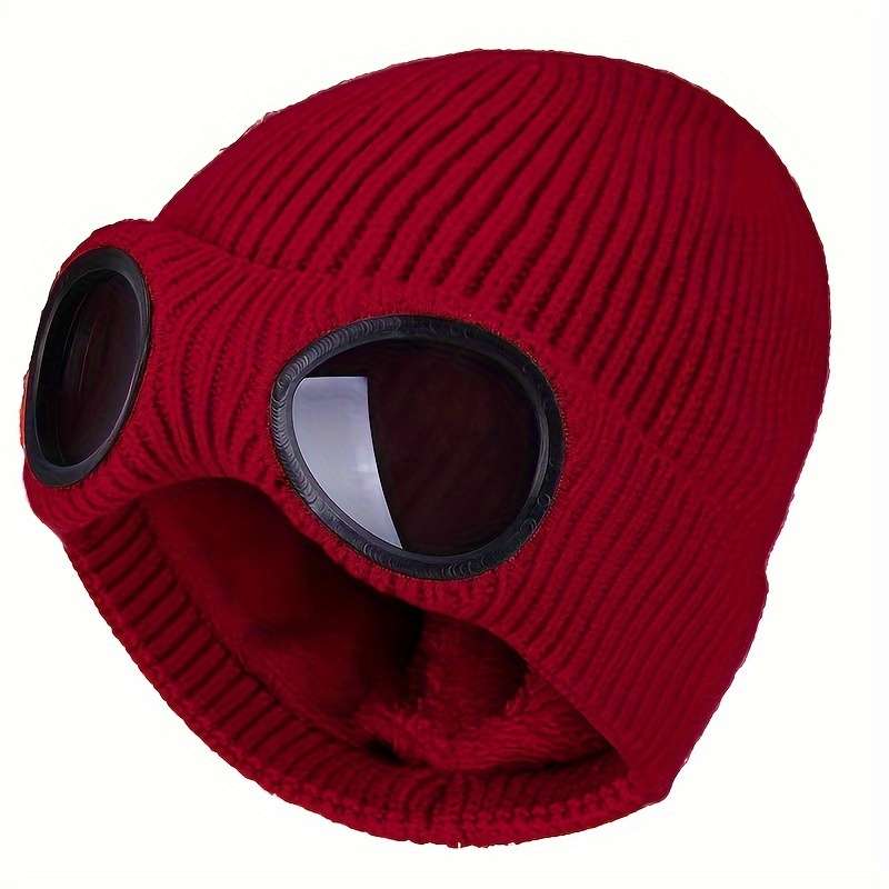1pc Fleece-Lined Knit Beanie Warm Stylish Couple's Hat for Skiing Perfect for Halloween Chris