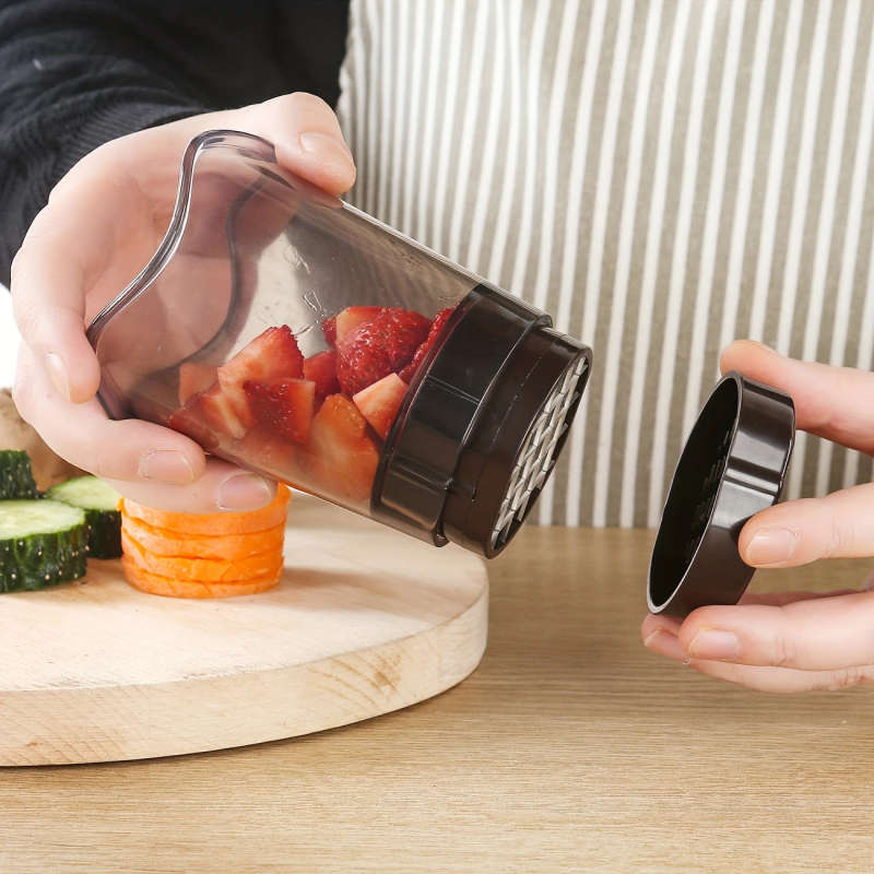 1Pc Manual Fruit Vegetable Slicing Cup With Stainless Steel Blade Quick Chopping Slicing Tool