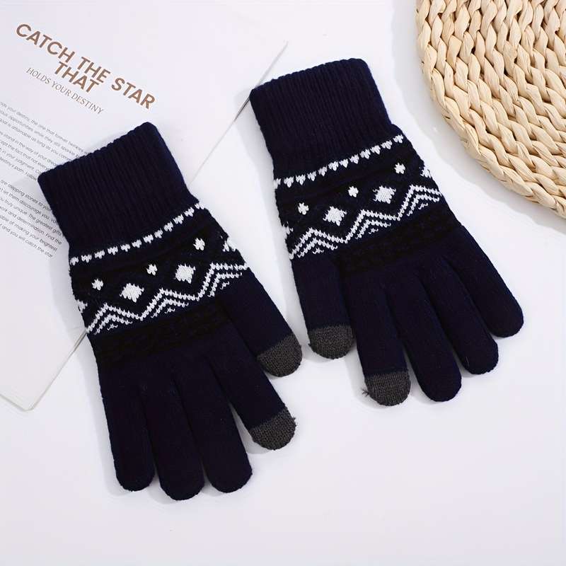 1 Pair Beige Color Warm Gloves