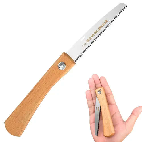 1Pc Portable Sk5 Carbon Steel Folding Hand Saw With Wooden Handle German Engineered Ideal For Campin