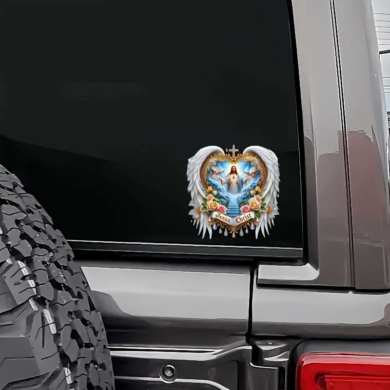 1pc AngelPriest 13cmx13cm Jesus Christian Themed Stickers
