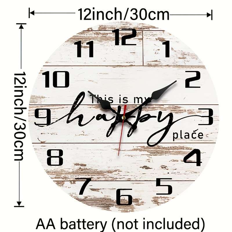 1pc Vintage Wooden Grain Creative Fashion Wall Clock Silent Quartz Round Wood Clock for Bedroo