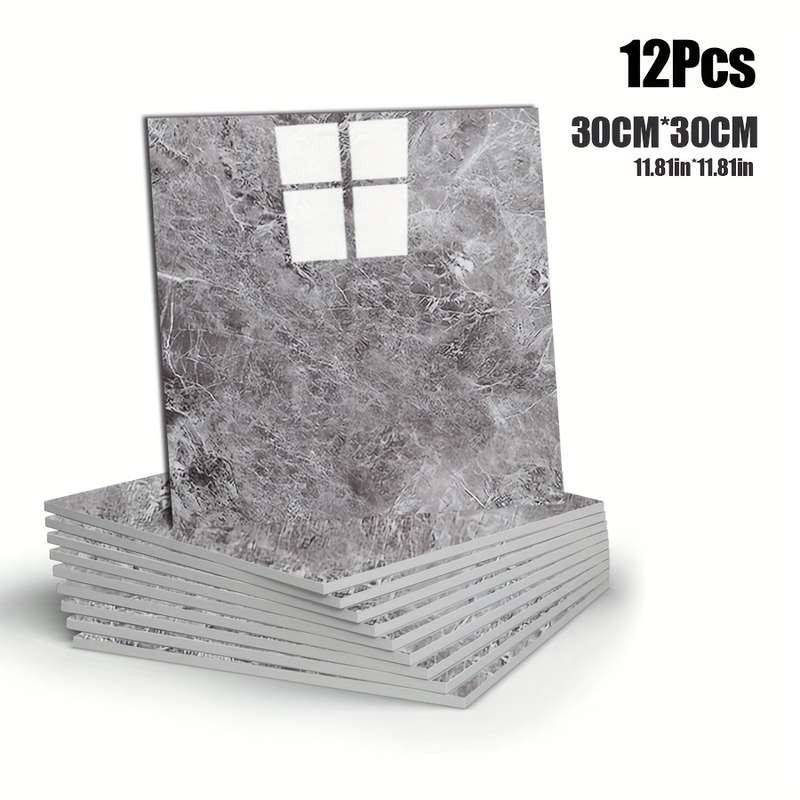 24pcs Wall StickersMarble Light gray