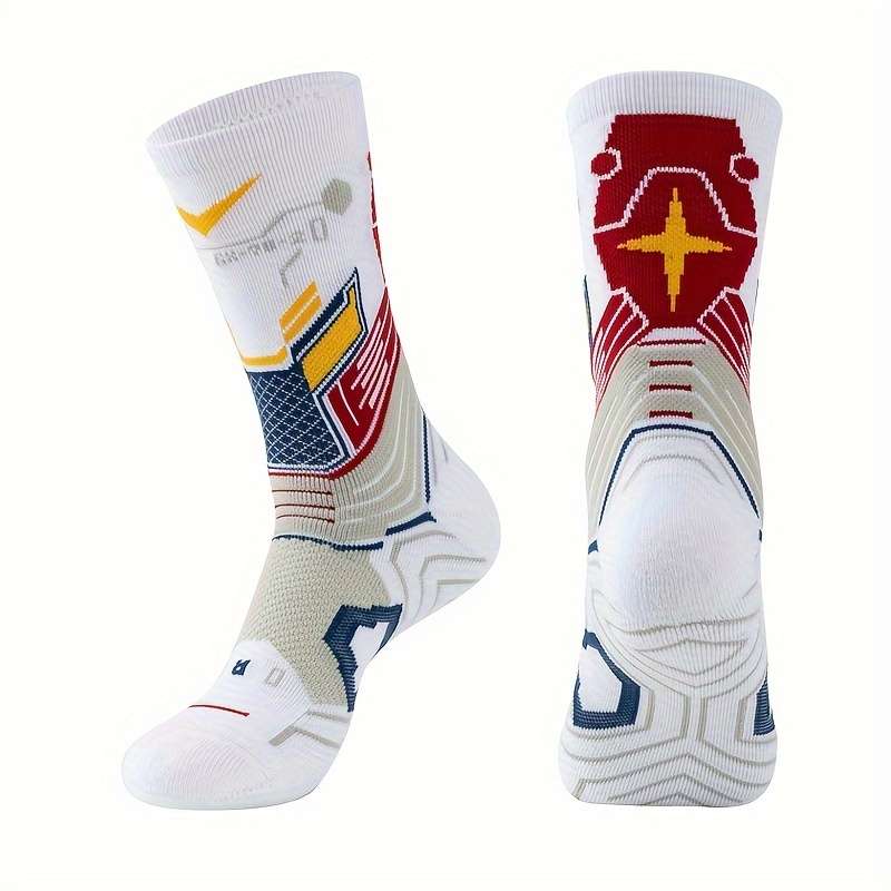 1 Pair White Size L Socks