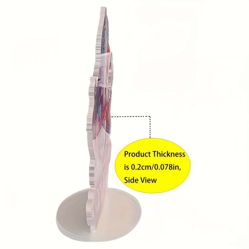 1pc 2D Flat   Painting Elegant Acrylic Material Vase with Colorful Floral and Bird Design