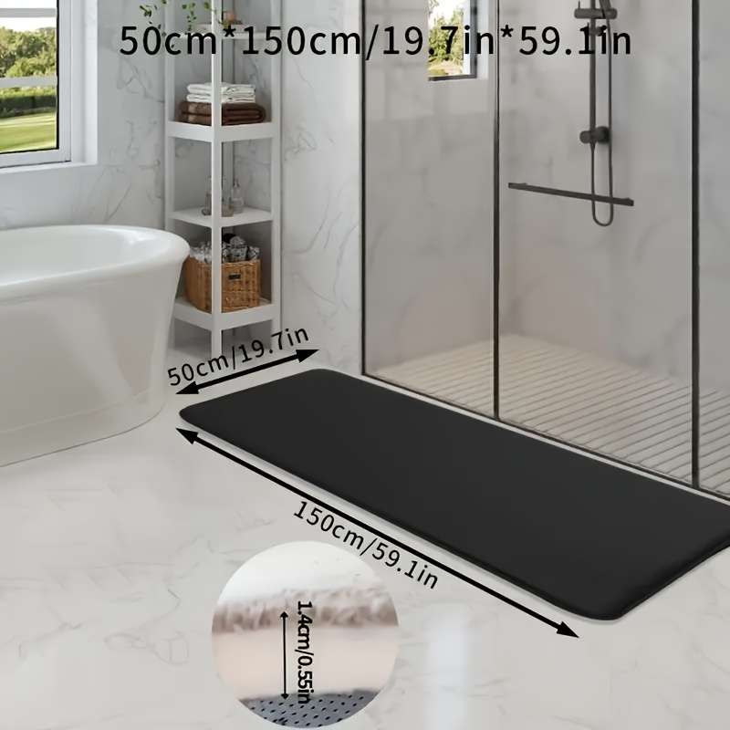 1Pc Black 50x150cm Floor Mat