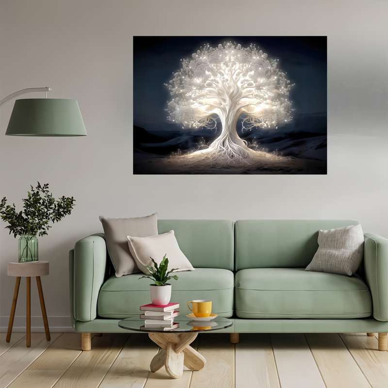 1000pcs White Wisdom Tree Puzzle Challenging DIY Brain Teaser Glowing Tree of Know