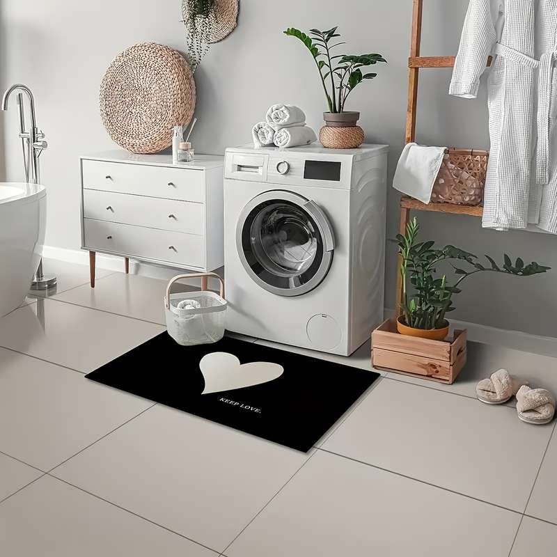 1Pc White Heart 40x60cm 15.7x23.6inch Floor Mat
