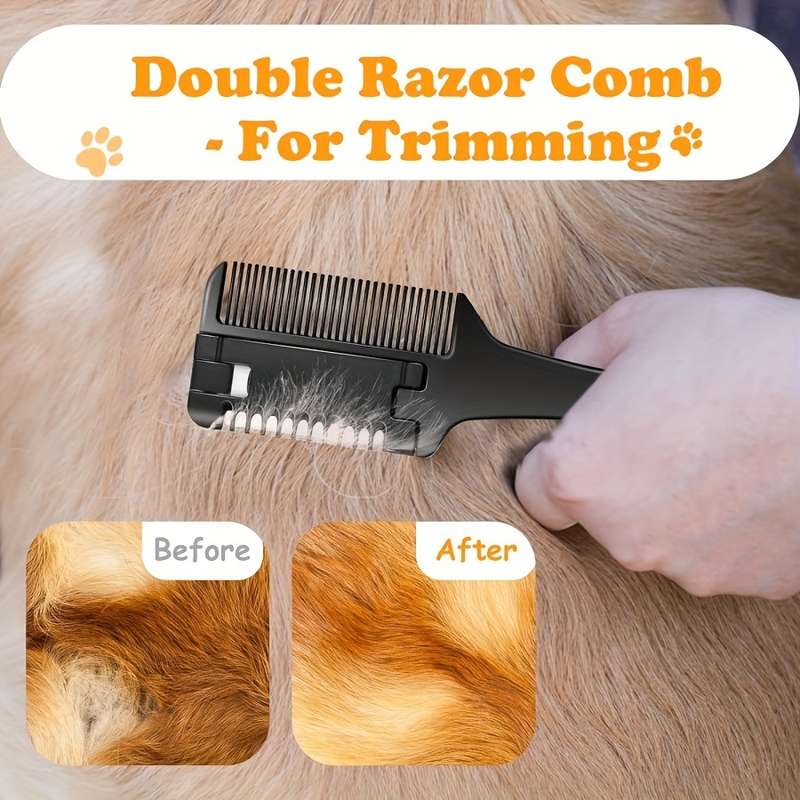 1pc Black Size 1 Comb Add 1 bladePet Comb