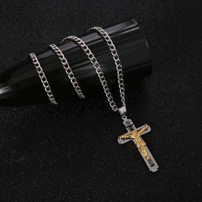 1 Piece Golden Jesus Theme Pendant
