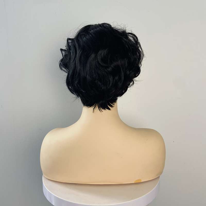 1Pc Black 20.32cm Fashion Design Wig