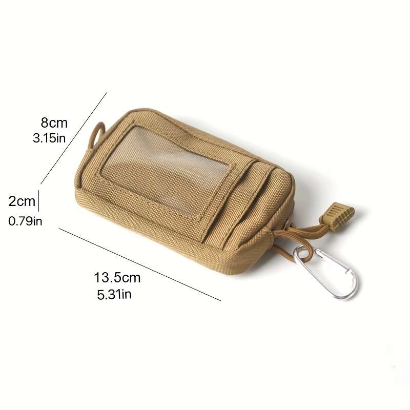 1pc Canvas Coin Purse with Zipper Driver'S License Holder Card Case Belt Bag Small Sports Pouch