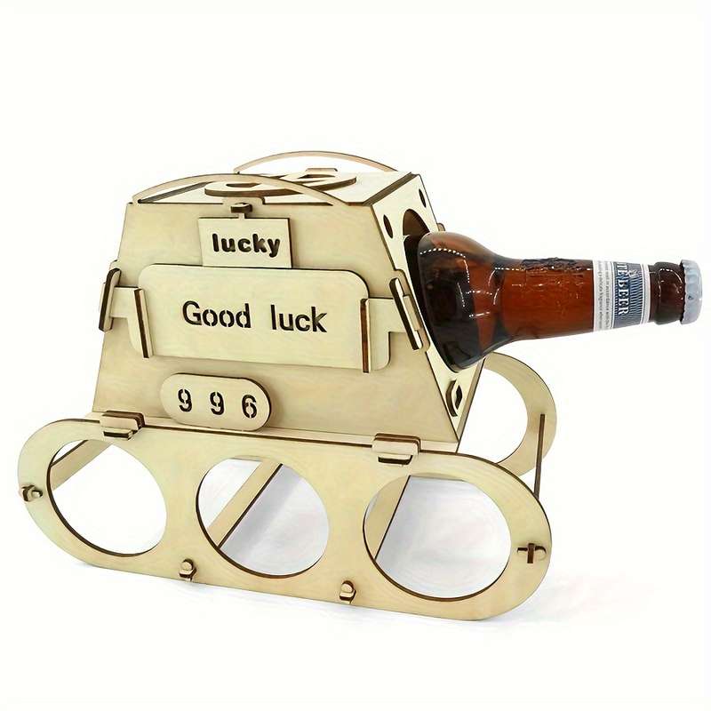 1pc Chic Wooden Wine Rack Holds 4 Bottles Perfect for Home Bar Kitchen Decor Ideal Christmas
