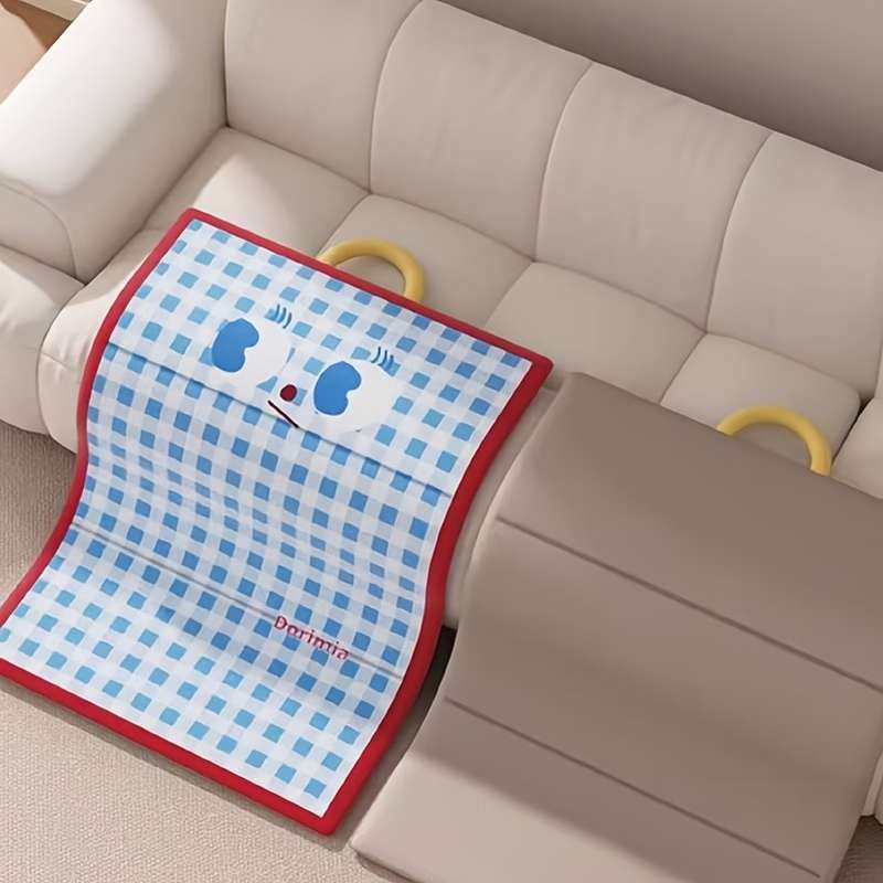 1piece Blue Grid, Red Border Cooling Pad