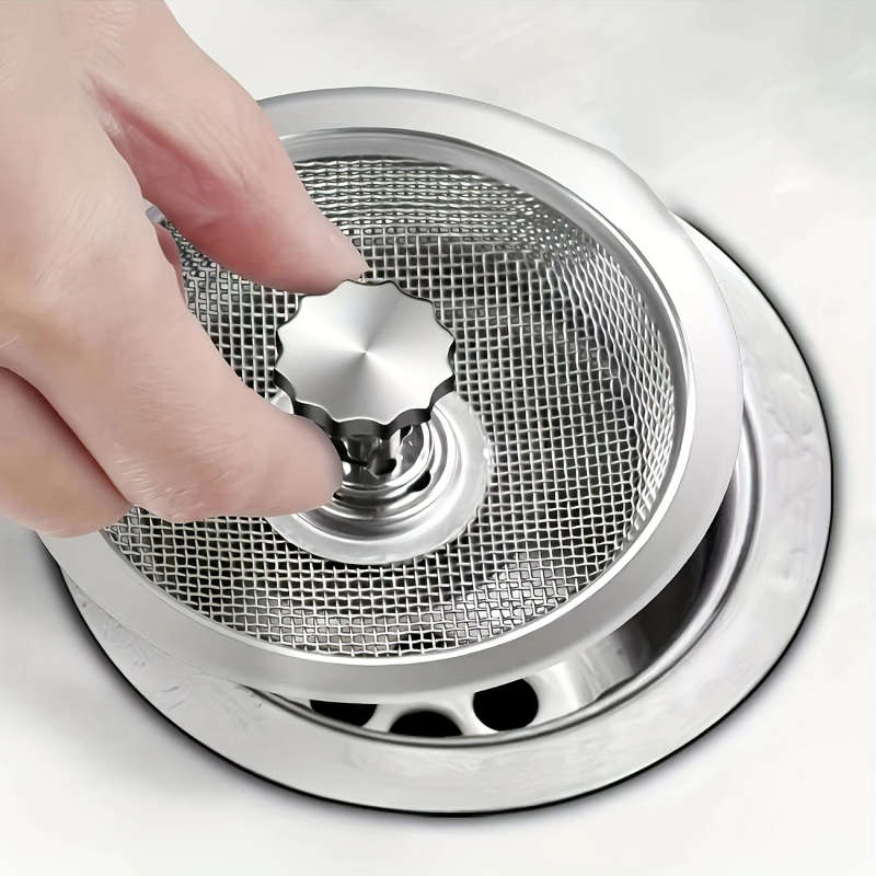 1pc Stainless Steel Kitchen Sink Strainer 8.13cm 5.33cm Mesh Non-Clogging for Bathroom Washroom