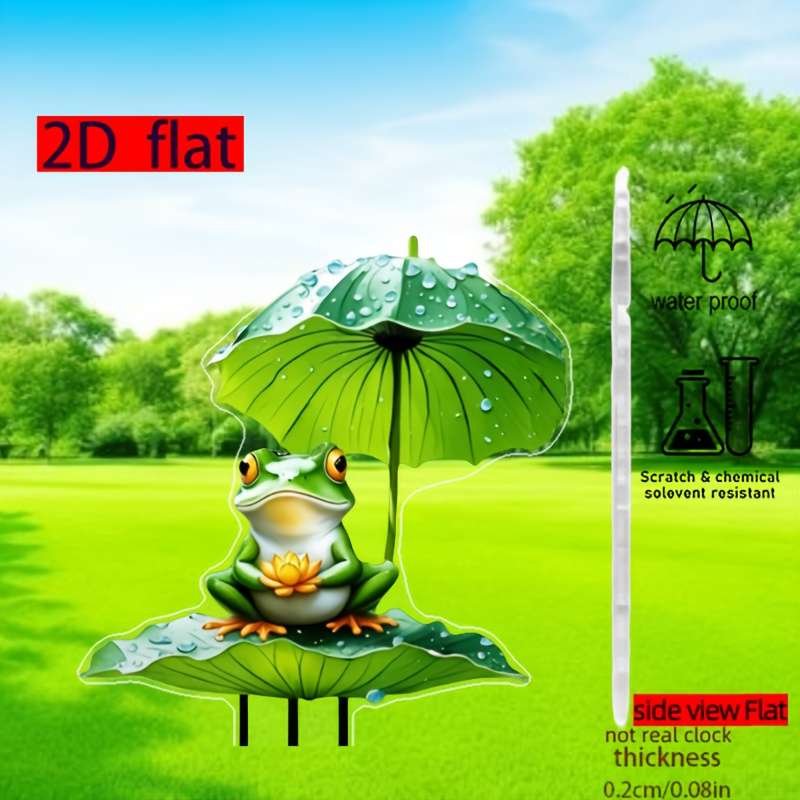 1pc 2D Flat   printing Bohemian Buddha frog acrylic very good for friends garden courtya