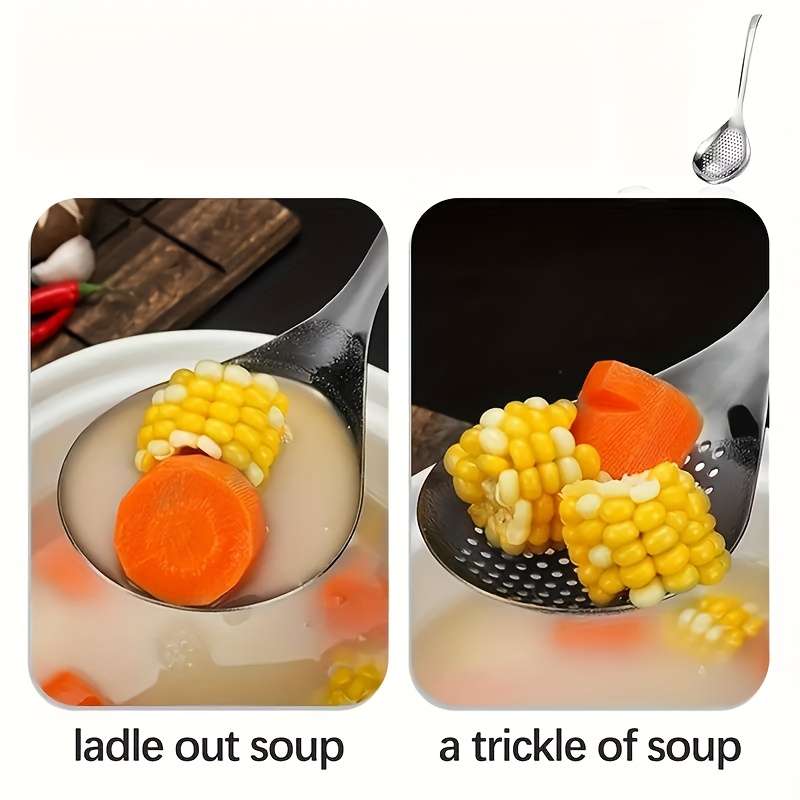 1pc LDQ Stainless Steel Kitchen Strainer Spoon Uncharged Durable with Perfect for Dumplings