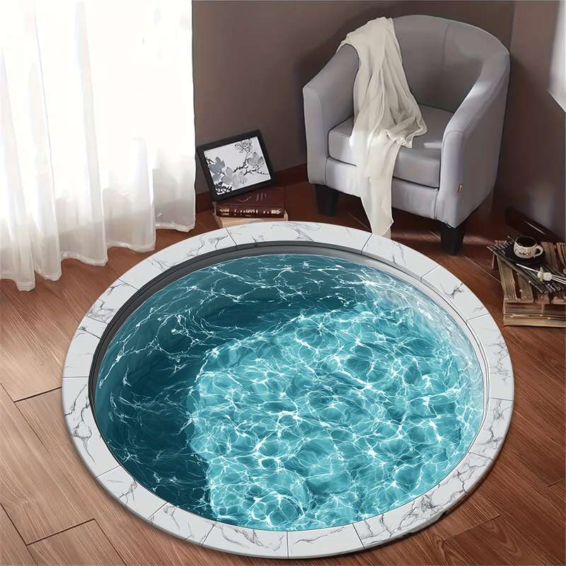 1Pc Round 59x59inch 150x150cm Floor Mat