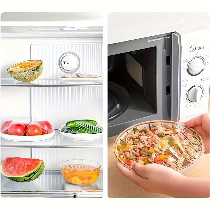 100 Pcs Food Grade Plastic Wrap Disposable