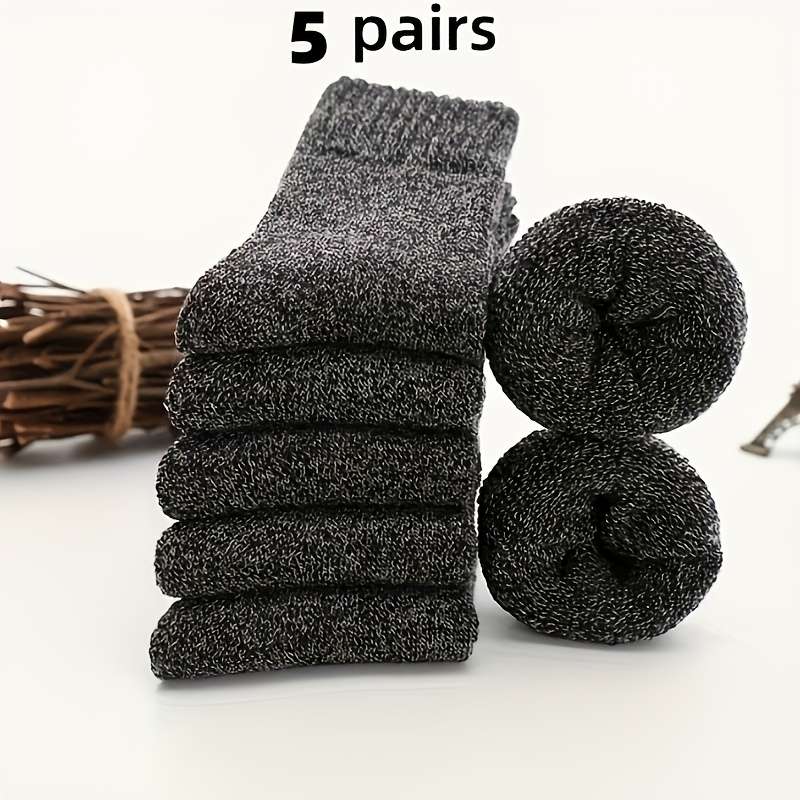 5 Pairs Gray One Size High Elastic Socks