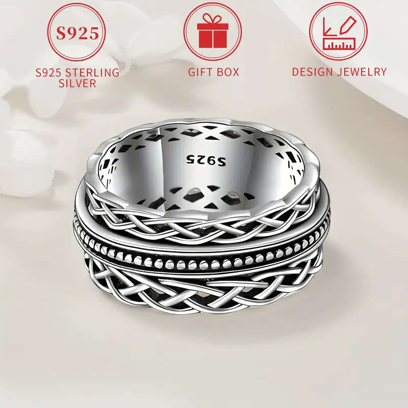 925 Sterling Silver Plated Hypoallergenic Square Oval Ring with Gift Box Packaging