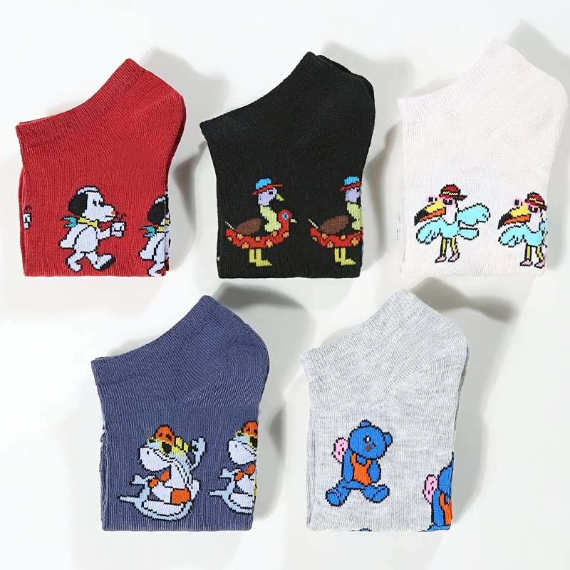 5 Pairs Mixed Colors One Size High Elastic Socks