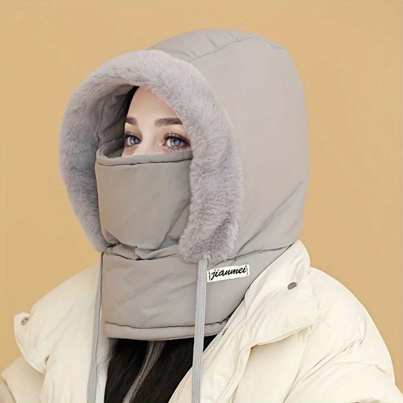 1pc Winter Warm Hat Fleece-Lined Cold-Proof Windproof  for Men and Women Outdoor Riding C